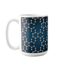 Caneca Clássica de Café com Moléculas de Cafeína