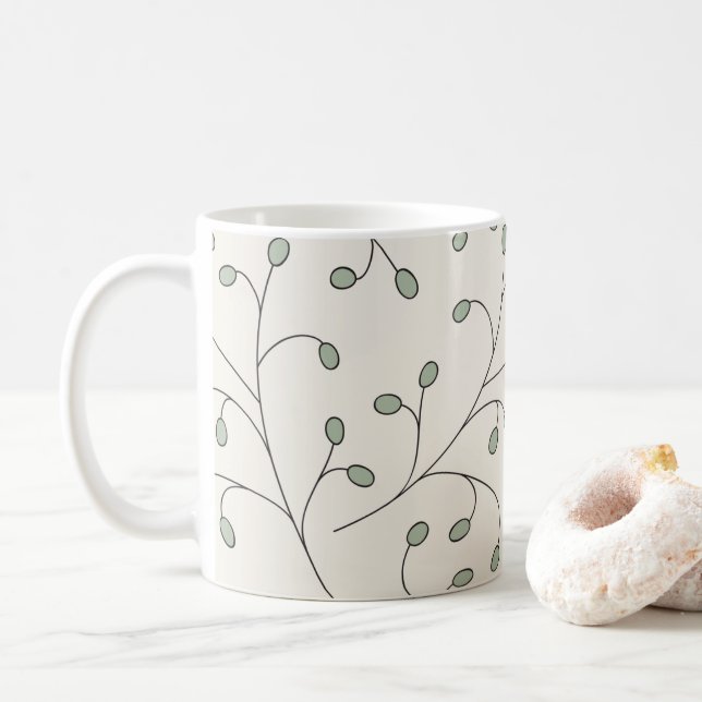 Caneca clássica de chá de café de azeitona verde (Com Donut)