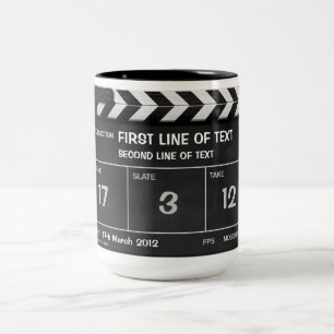 Caneca CLÁSSICA de CLAPPERBOARD com seu texto