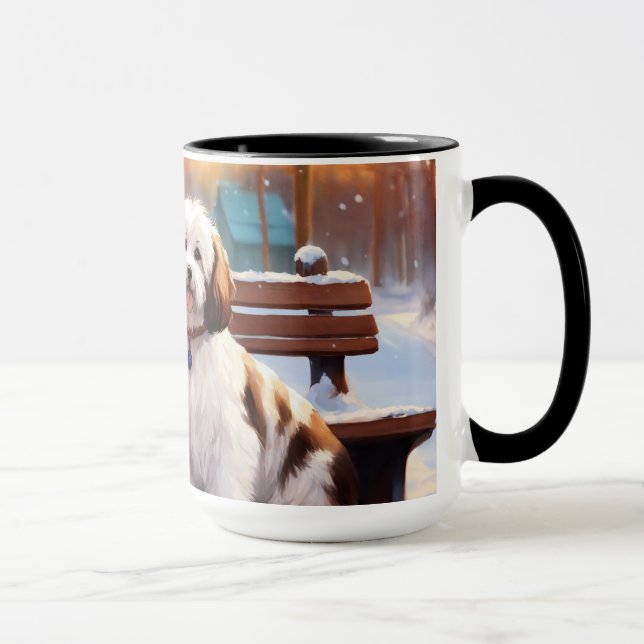 Caneca clássica de uma garota fofa com o DOG (Direita)