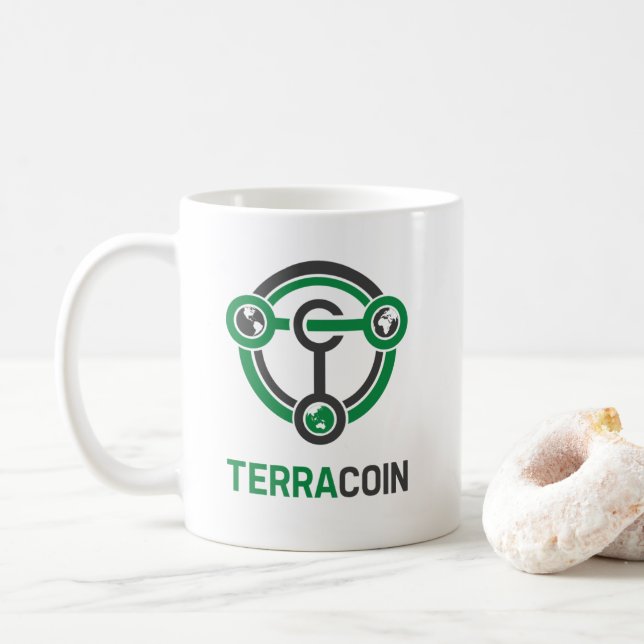 Caneca clássica do logotipo de Terracoin para (Com Donut)