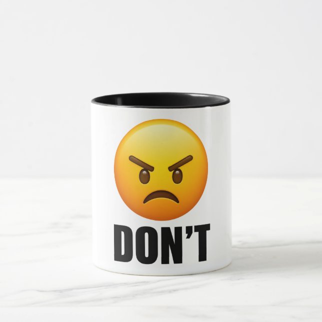 Caneca Clássica Emoji de Raiva NÃO (Centro)