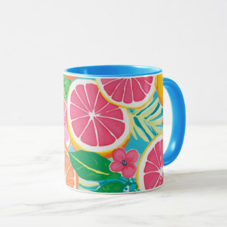 Caneca Clássica Jardim de Citros Vibrantes