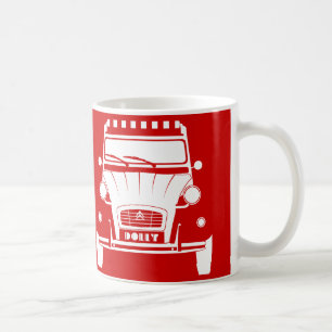 Caneca clássica vermelha da zorra de Citroen 2CV