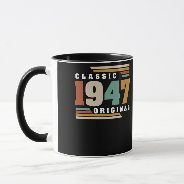 Caneca Clássico 1947 Original 75º Aniversário 75 Anos (Esquerda)