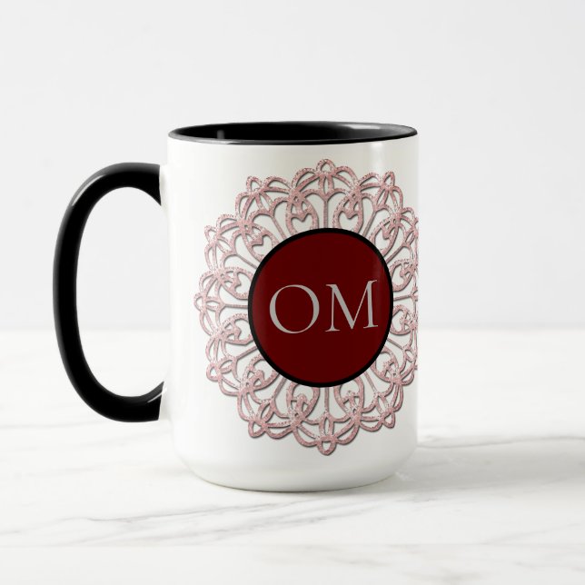 Caneca Clássico Blush Pink Mandala OM (Esquerda)