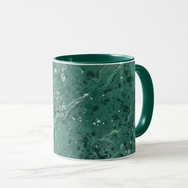 Caneca Clássico Mármore Verde Café Mug (Frente Esquerda)