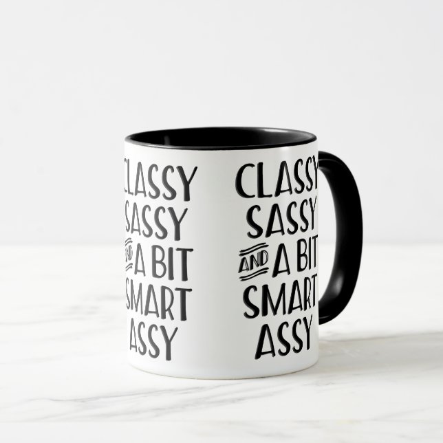 Caneca Clássico Sassy E Um Pouco Inteligente Assy (Frente Esquerda)