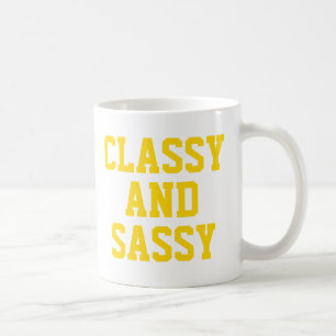 Caneca Classy e Sassy Slogan de Humor Rosa, Cujo