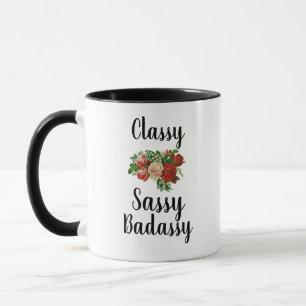 Caneca Classy Sassy Badassy Engraçado