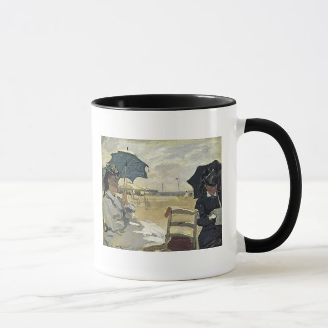 Caneca Claude Monet | a praia em Trouville, 1870 (Direita)