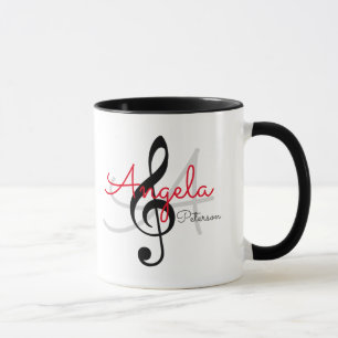 Caneca clave de triplo monograma, música
