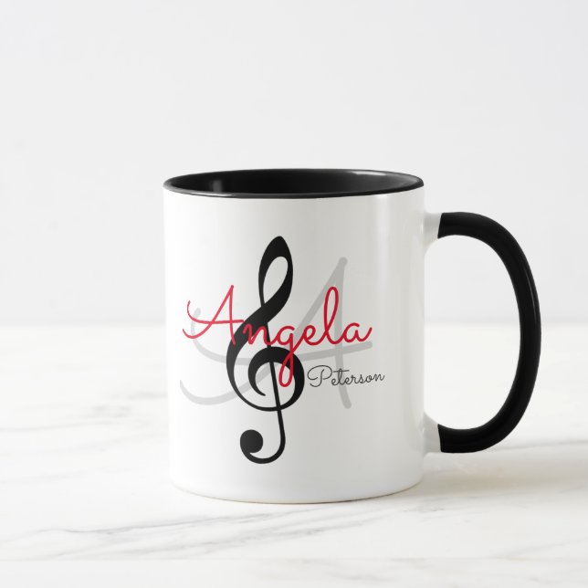 Caneca clave de triplo monograma, música (Direita)