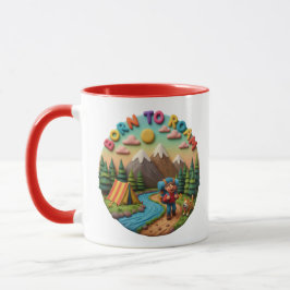 Caneca Clay Art “Born to Roam” Camping Adventure Scene
