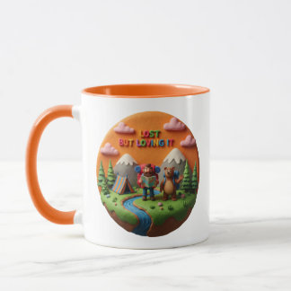 Caneca Clay Art “Lost but Loving It” Camping Scene