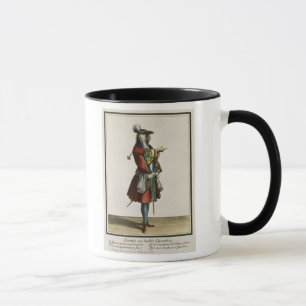 Caneca Cleante vestiu-se como um Cavalier, placa de