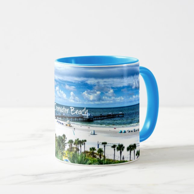 Caneca Clearwater Beach, Flórida, destino das férias (Frente Esquerda)