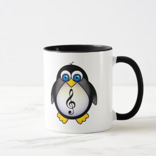 Caneca Clef de triplo do pinguim da música