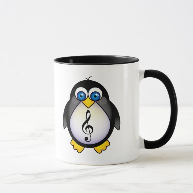 Caneca Clef de triplo do pinguim da música (Direita)