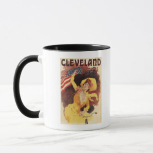 Caneca Cleveland Bicicleta Americana em Amarelo