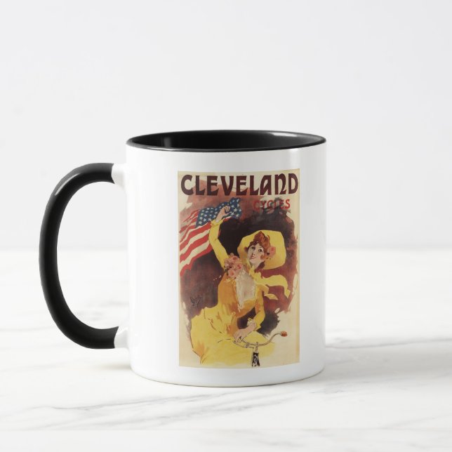 Caneca Cleveland Bicicleta Americana em Amarelo (Esquerda)