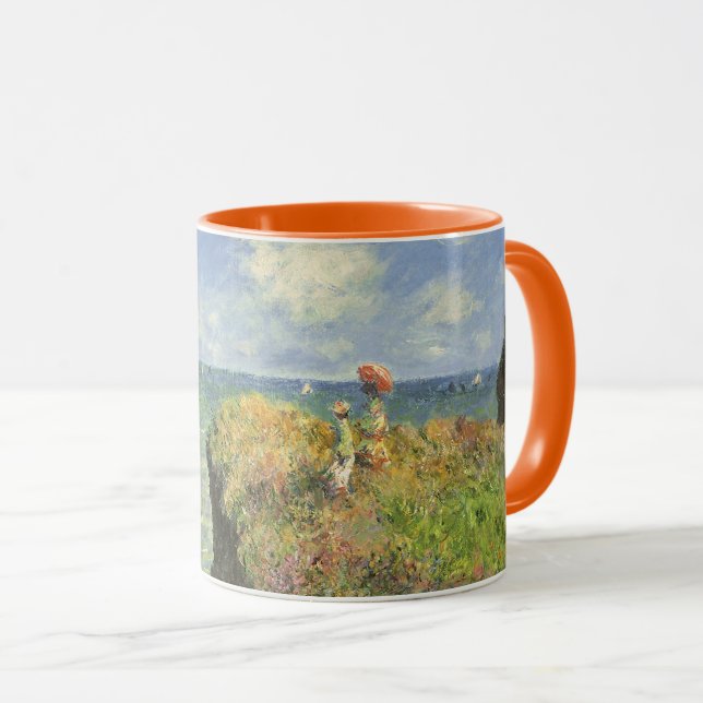 Caneca Cliff Walk em Pourville por Claude Monet (Frente Esquerda)