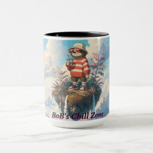 Caneca Clima de Férias Retro na Ilha Tropical do Preguiço