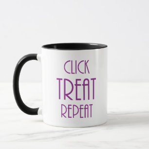 Caneca Clique em Tratar Mug de Repetição