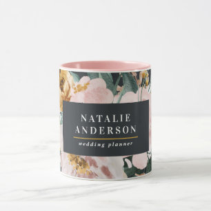 Caneca Cloreto de água moderno, floral e folhagem elegant