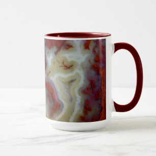 Caneca Close de Ágata de Musgo Vermelho em Laje