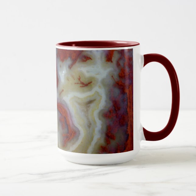 Caneca Close de Ágata de Musgo Vermelho em Laje (Direita)