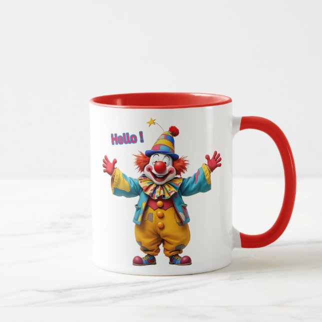 Caneca Clown joyeux avec grand sourire. (Direita)