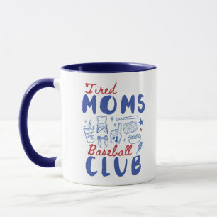 Caneca Clube de Beisebol das Mães Cansadas Dia de Jogo Re
