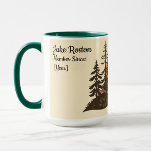 Caneca Clube de Caminhada Retro Personalizado Estilo Aven