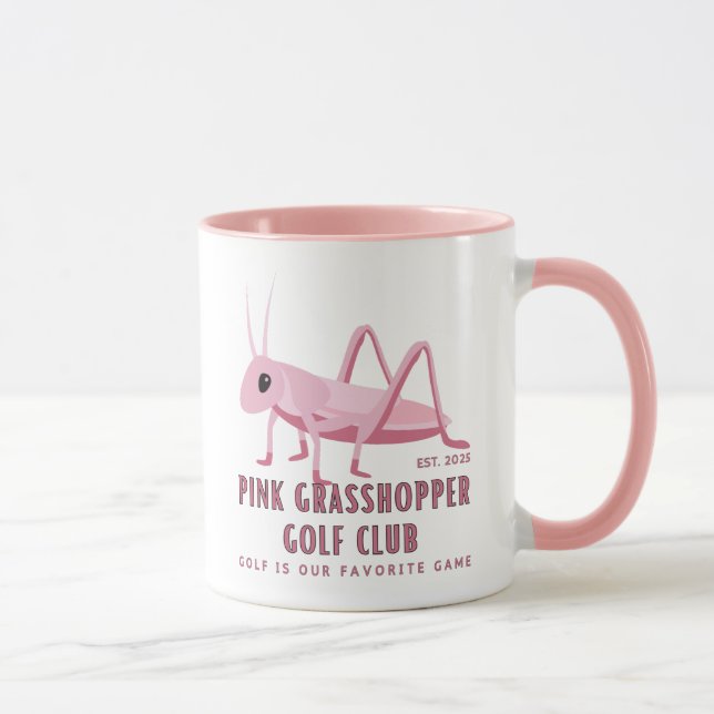 Caneca Clube de Golfe de Gafanhoto Rosa (Direita)