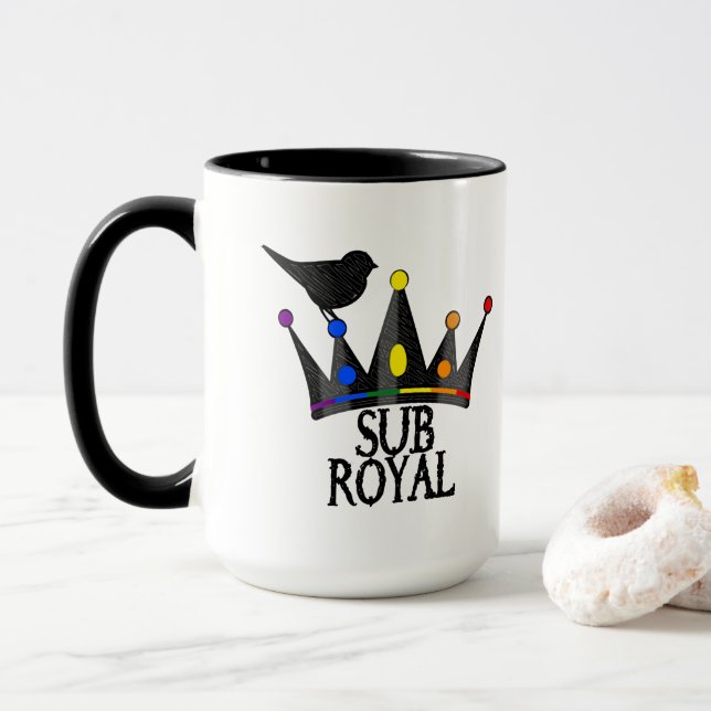 Caneca Clube de Luta de Asilo: Pequena Pássaro Antes da M (Com Donut)