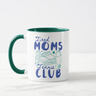 Caneca Clube de Tênis de Mães Cansadas Retro Divertido Es