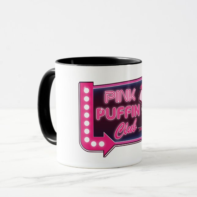 Caneca Clube Pink Puffin! (Frente Esquerda)