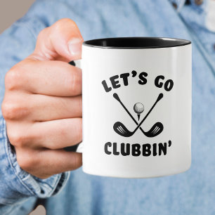 Caneca Clubes de Golfe Divertidos Humor Golfe Moderno Esp