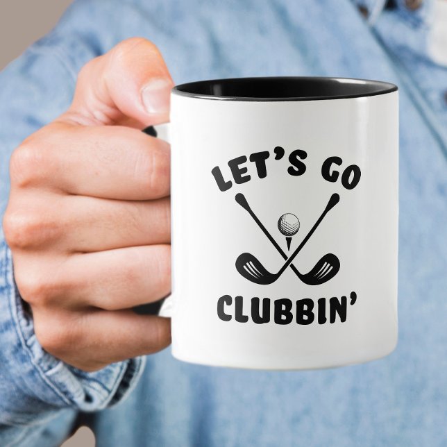 Caneca Clubes de Golfe Divertidos Humor Golfe Moderno Esp (Funny Golf Club Humor Modern Golfer Sports Black Mug)