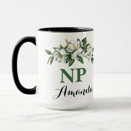 Caneca CNP NP Buquê Floral Greenery Magnolia Graduação