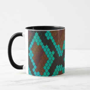 Caneca Cobra Brown e Teal Impressão