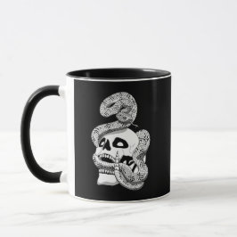 Caneca Cobra preto e branco gótico e arte escura crônica