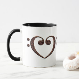 Caneca Cobre Dual Bass Clef Heart Music Lover