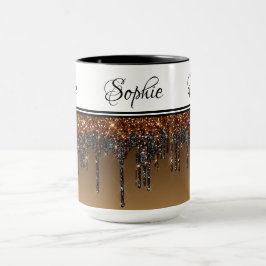 Caneca Cobre Preto Glitter Drives Mug