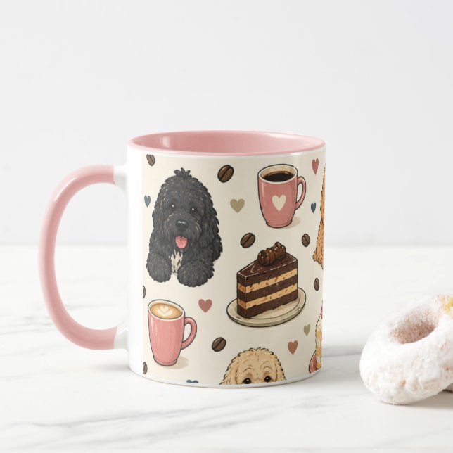 Caneca Cockapoo Presente para Amantes de Cães | Ca (Com Donut)