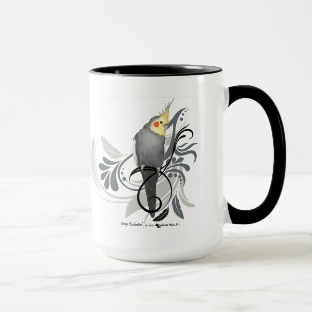 Caneca Cockatiel cinzento (Direita)
