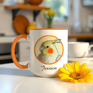 Caneca Cockatiel Pet Bird Diversão moderna de papagaio