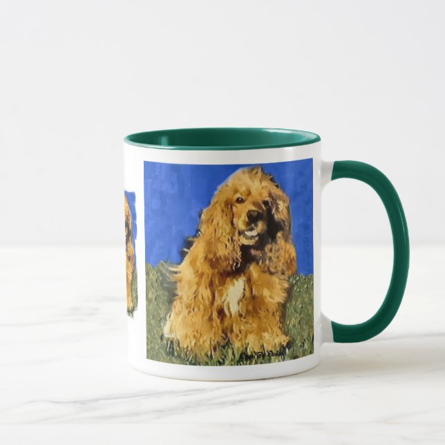 Caneca Cocker Spaniel Oferece Pinças Arte (Direita)