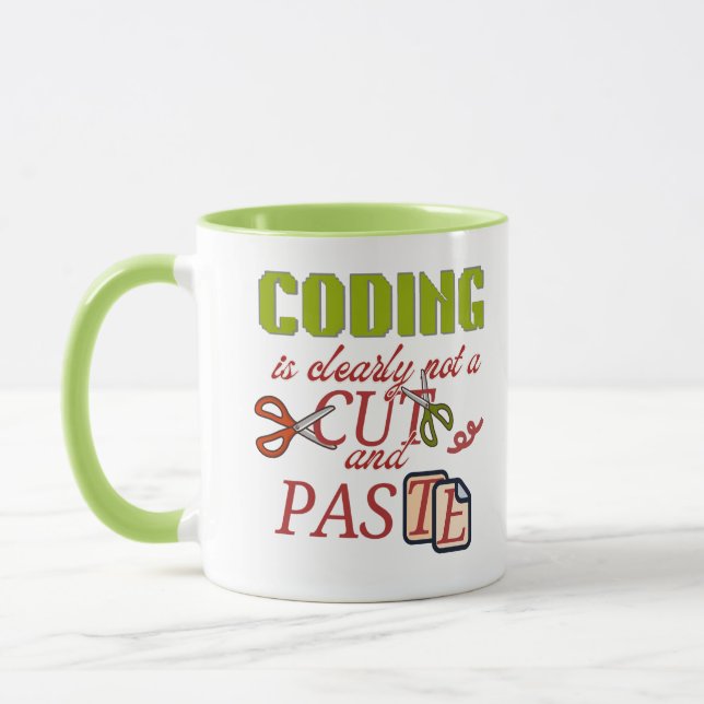 Caneca Codificar Não é Apenas Copiar e Colar (Esquerda)